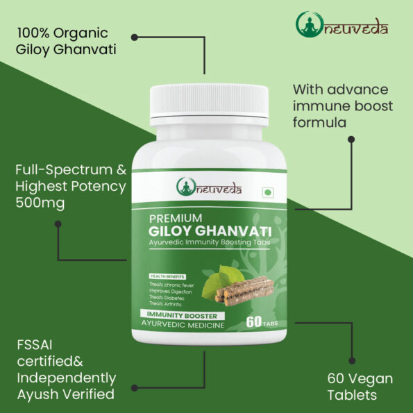 Neuveda Giloy Ghanvati Tablets For Immunity Booster 60 Tablets